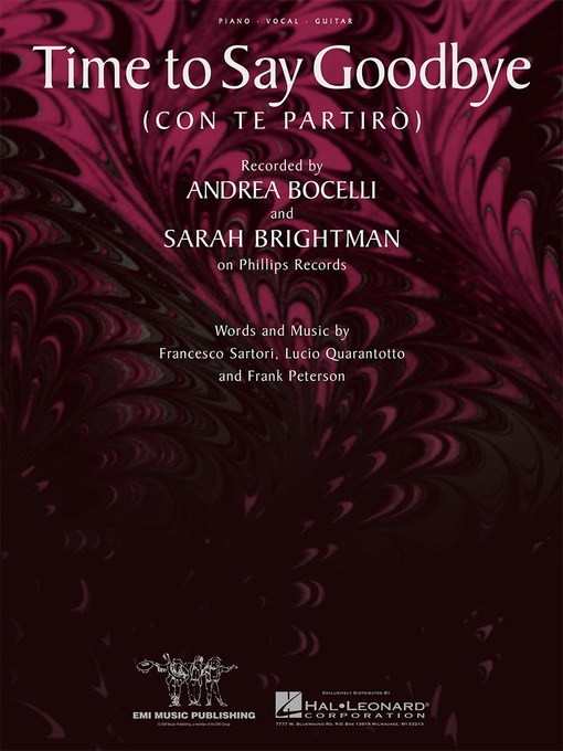 Title details for Time to Say Goodbye (Sheet Music) by Sarah Brightman - Available